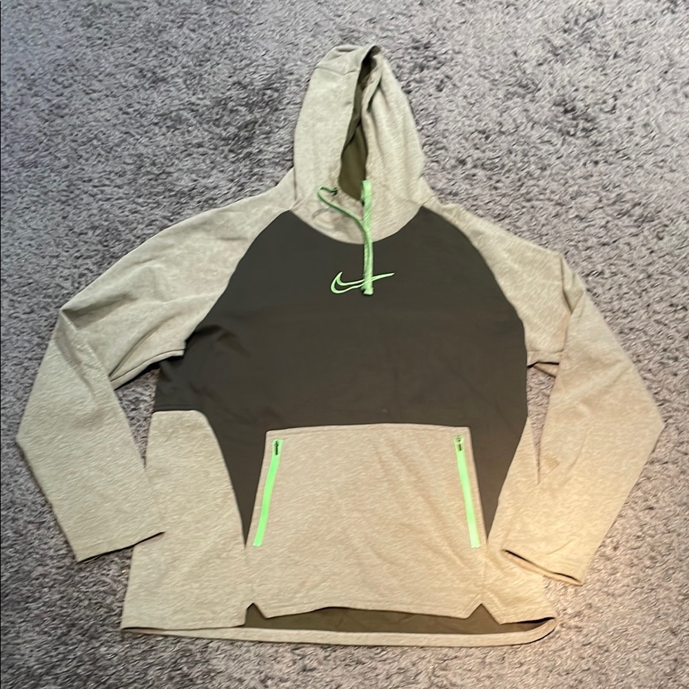 Nike Men's Gray and Black Hoodie